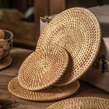 藤編隔熱墊子杯墊套裝防燙餐桌墊大號廚房家用耐高溫防滑鍋墊碗墊