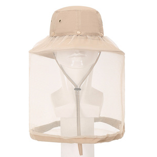 Storage mesh outdoor shawl fishing hat sun protection anti-mosquito beekeeping hat fisherman fishing hat mask