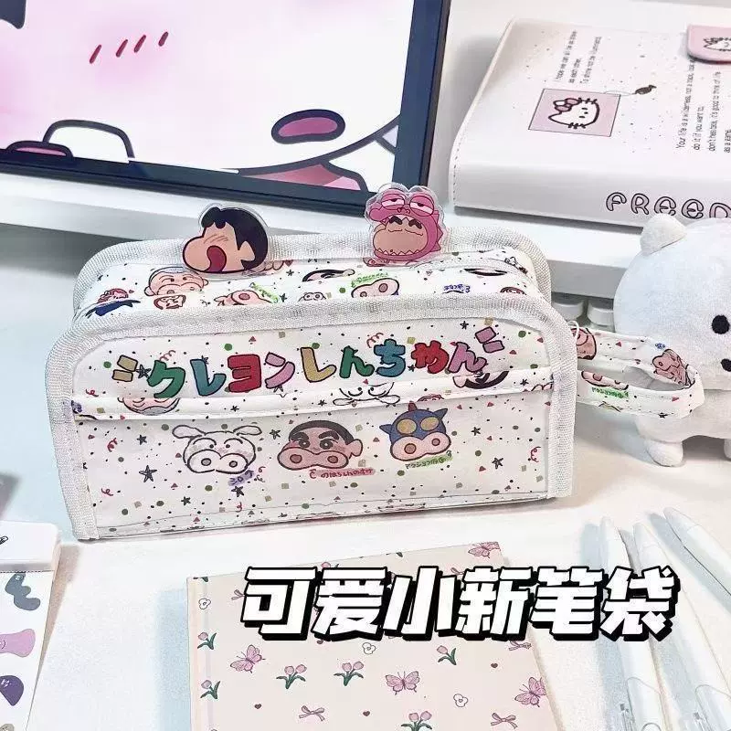 Складная сумка-карандаш Little Red Book Crayon Shin-chan Ins в японском стиле, милая сумка для канцелярских принадлежностей с героями мультфильмов, студенческая сумка-карандаш большой емкости