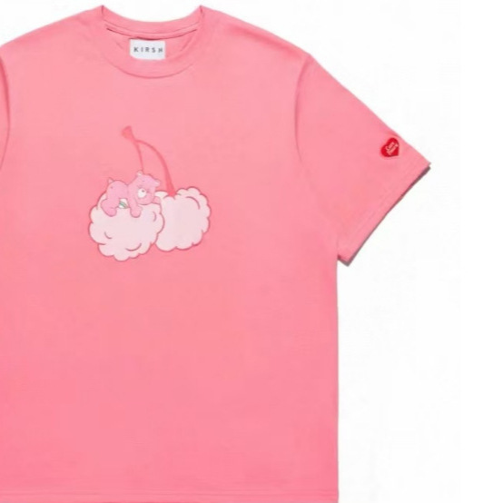 Foreign Trade Cross-Border 2025 Fashion Trend New Men's and Women's Same Style Printed Short-Sleeved T-Shirt Casual Printed Cherry Summer