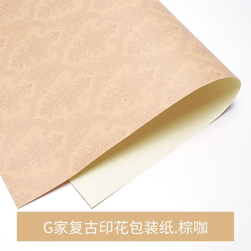 Grueso vintage impreso papel Kraft gran marca estilo flor papel de embalaje ramo material de embalaje Flor de Papel floral
