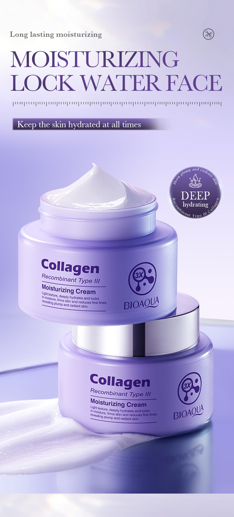 BIOAOUA Recombinant Type III Collagen Moisturizing Cream, Moisturizing Cream 50ml_voghion.com