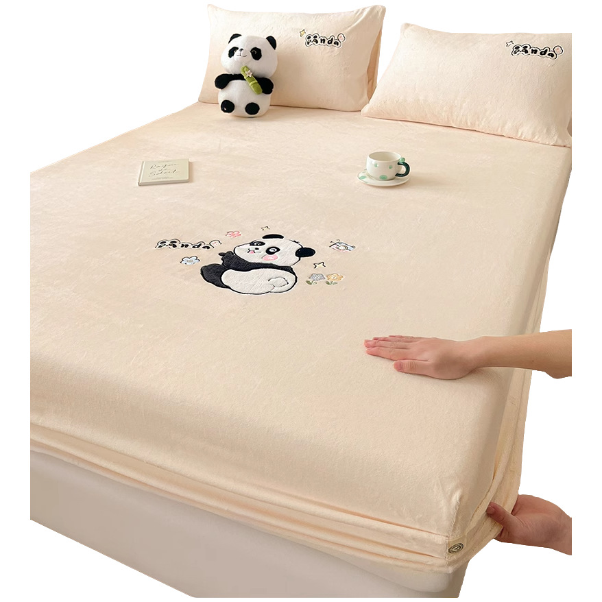 2025 nueva sábana de terciopelo de leche cubierta protectora de colchón de invierno de una sola pieza cubierta de cama engrosada con todo incluido más funda de cama individual de terciopelo