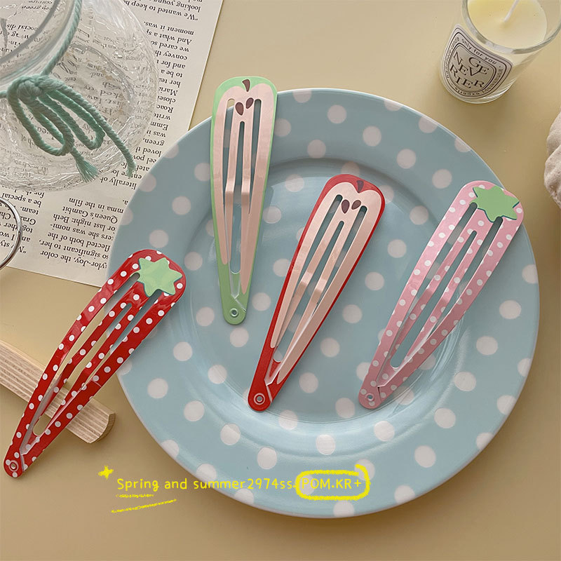 Korean-Style Fruit Series Extra-Large Hair Clip 15cm Lacquered Strawberry Apple Dopamine Sweet Hair Accessory for Women