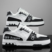 OPP暴力黑白熊猫专柜正品皮面男鞋轻奢时尚女鞋轻便百搭低帮板鞋