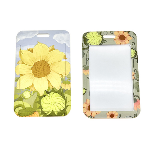Simple Sunflower student campus meal card holder bus subway card work ID card holder access card lanyard card holder