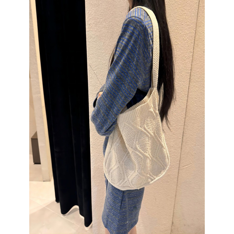 Nuevo bolso de punto 2025 bolso de punto sólido bolso tote bolso de torsión bolso retro bolso de mujer bolso de punto de marea bolso de punto bolso de punto image 1