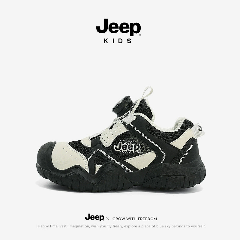 Летние дышащие спортивные сандалии Jeep для мальчиков, нескользящая детская обувь, мягкая подошва