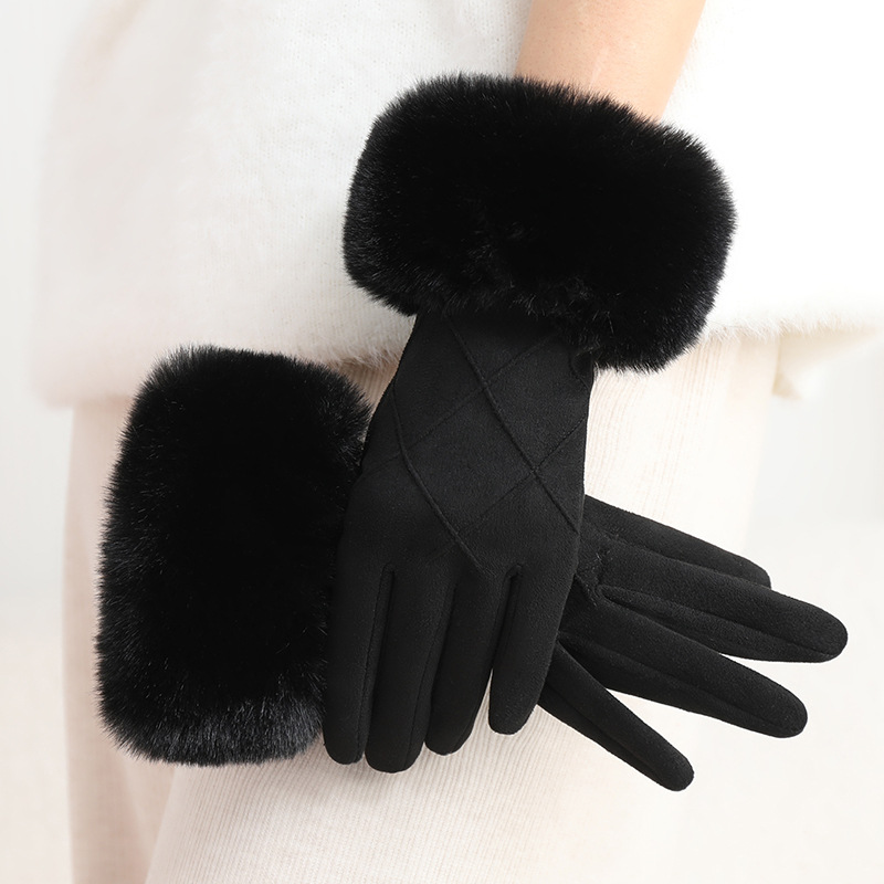 Guantes Térmicos Táctiles para Mujer de Poliéster, A prueba de Viento para Exteriores en Invierno