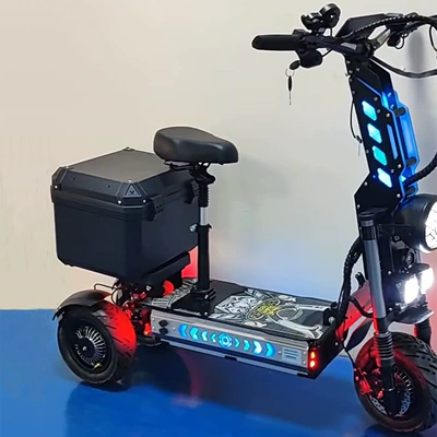 Electric Scooter Adult | Qatlanan elektrik skuterlər - three-wheel-drive-11-inch-10500w40ah-battery-life-100km-with-seat-and-storage-box-speed-80
