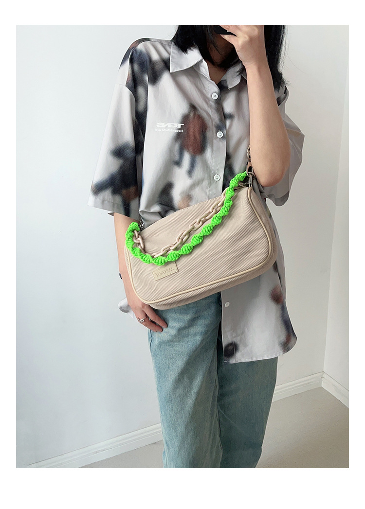 Women's Large Cloth Color Block Solid Color Streetwear Zipper Crossbody Bag display picture 4