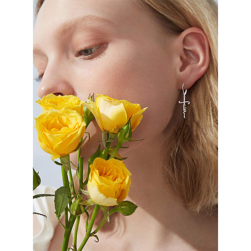 925 plata esterlina cruz pendientes pendientes TEMU nuevo estilo europeo y americano de moda fe letra FAITH pendientes pendientes