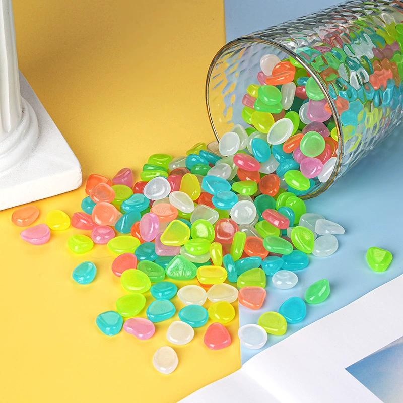 1cm small luminous stone luminescent pebbles factory cross-border special for garden fish tank landscaping archaeological and fluorescent stone