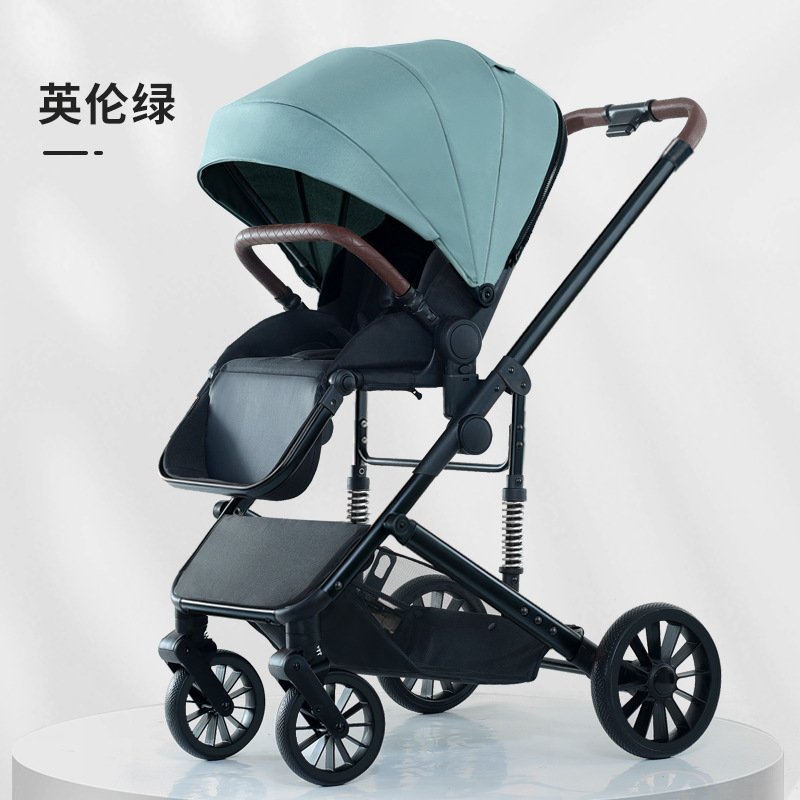 Carrito para bebés se puede sentar y acostar, carro plegable para bebés, carro antichoque de cuatro ruedas, carro BB para caminar, carro ligero para bebés