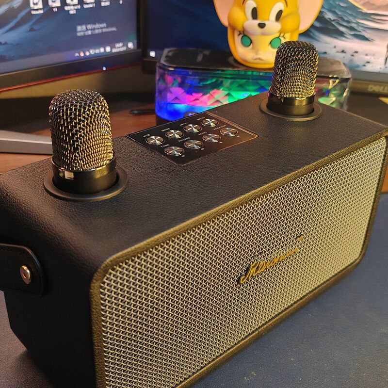 クロスボーダー新大馬M28家庭用ダブルマイクレトロ木製皮革30wステレオbluetooth屋外スピーカー|undefined