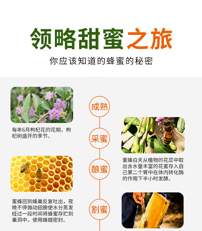 Ningxia Farmhouse Linden Acacia Wildflower Honey Pure Natural Unadded 500g Jar key features