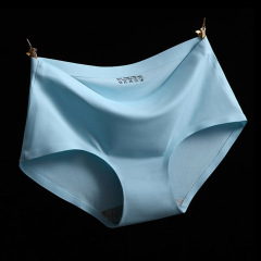 Classic one-piece seamless ice silk underwear for women breathable mid-waist sexy women's large size briefs for women foreign trade