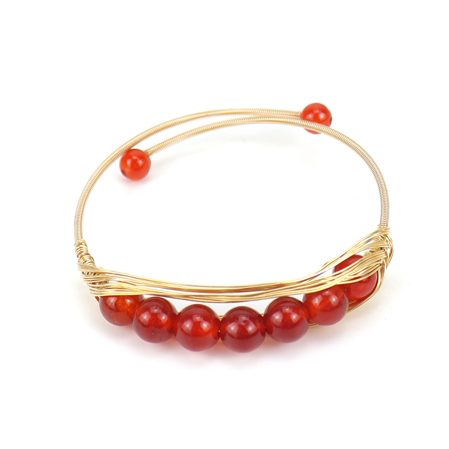 Fashion Geometric Copper Plating Natural Stone Bangle 1 Piece