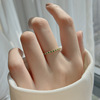 Green golden water, zirconium, ring with stone, silver 925 sample, Korean style, 14 carat white gold, micro incrustation