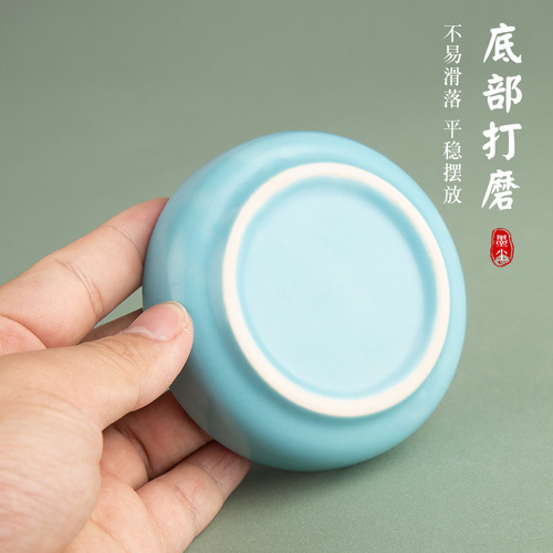 Round disc inkstone with ink multifunctional small ceramic ink disc ink tray pen licking calligraphy four treasures of study supplies wholesale