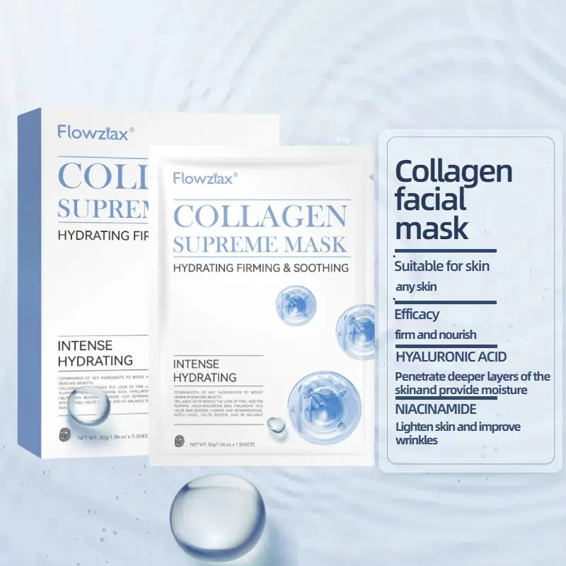 跨境 爆款 胶原蛋白紧致面膜-5片装 100%collagen 补水 舒缓滋润