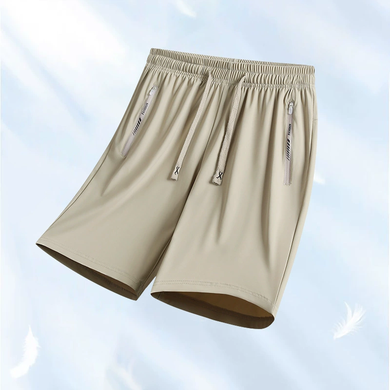 Summer silk thin sports elastic shorts, quick dry trousers for leisure, oversize, plus size