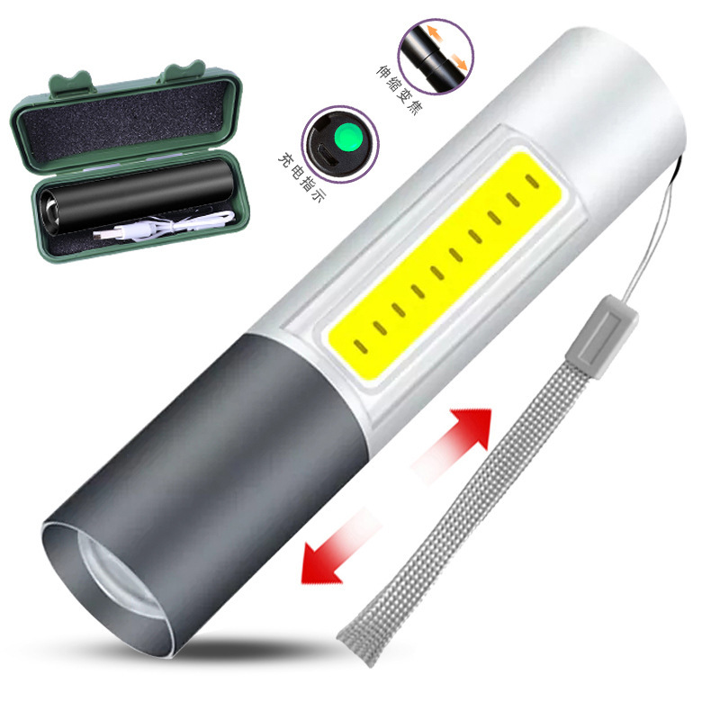 クロスボーダーled強光懐中電灯充電可能多目的遠射携帯超亮家庭用ミニ携帯サイドライト|undefined