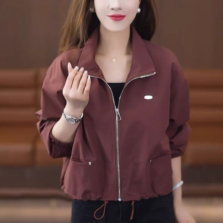 2026 New Model Spring Festival Ultra-Light Windproof Slim-Fit Stand-Collar Short Jacket for Women, Spring and Autumn, Slimming, Versatile, Fashionable 2026 New Model Spring Festival Ultra-Light Windproof Slim-Fit Stand-Collar Short Jacket for Women, Spring and Autumn, Slimming, Versatile, Fashionable