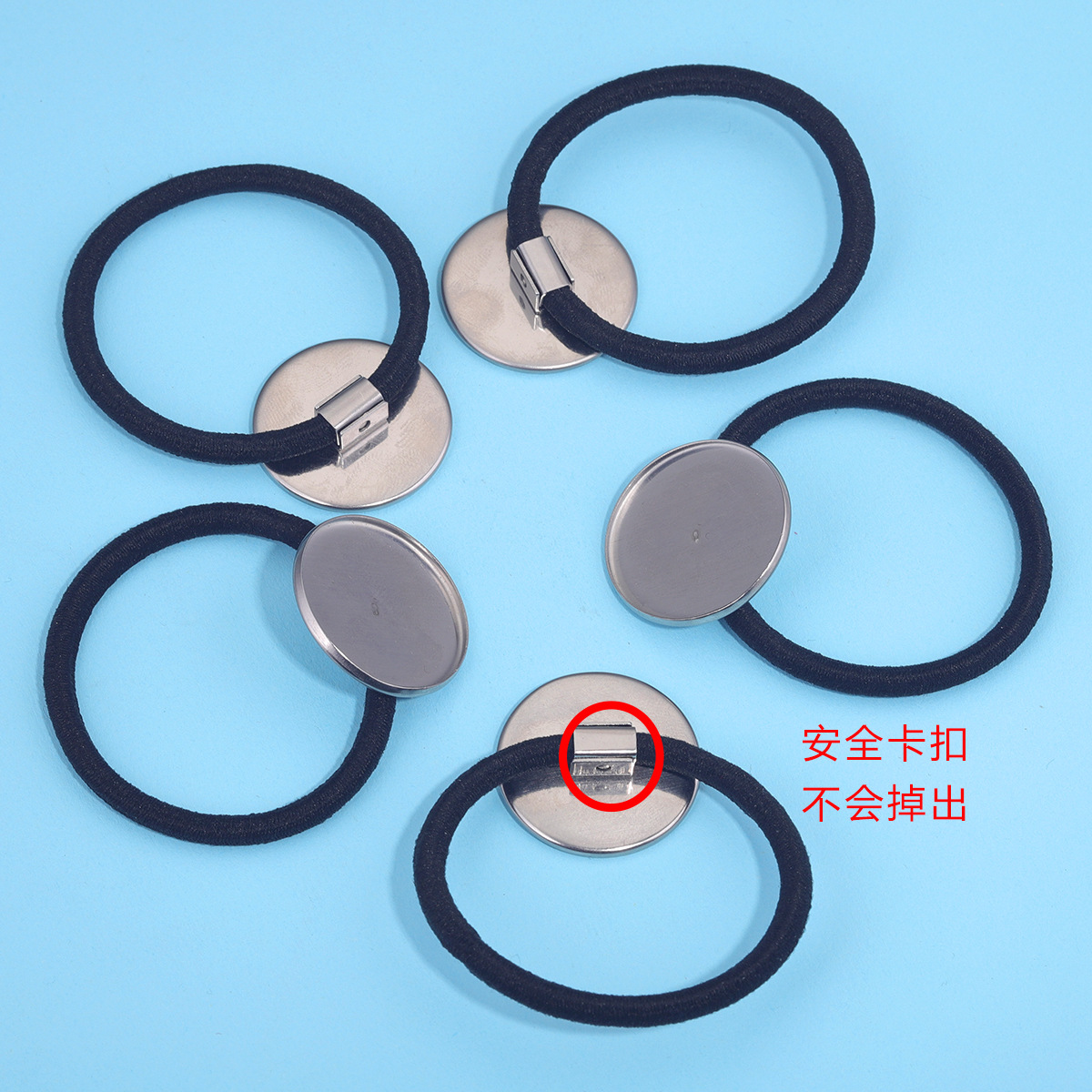 Estilo coreano accesorios para el pelo accesorios DIY joyería tiempo gema inferior soporte material de acero inoxidable banda Goma elástica