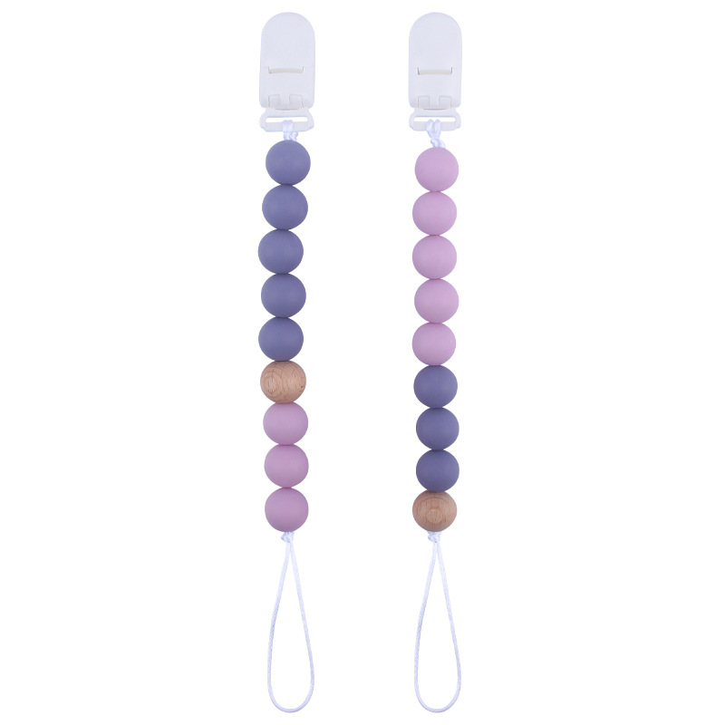 Suministros para bebés Cadena de chupete creativo bebé silicona mordedura molar anti-gota cadena dos conjuntos