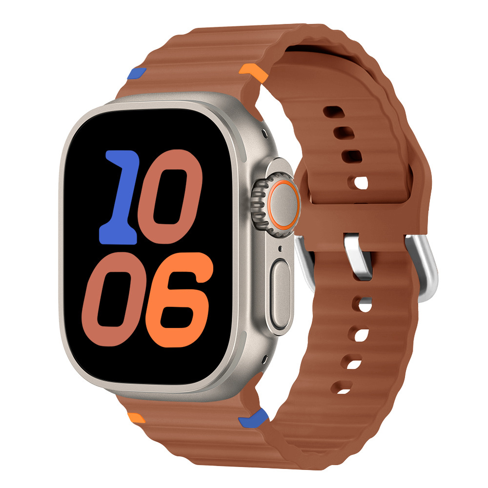 Aplicable Apple Watch correa applewatch8SE7654 onda de sutura de silicona moda deportiva nueva