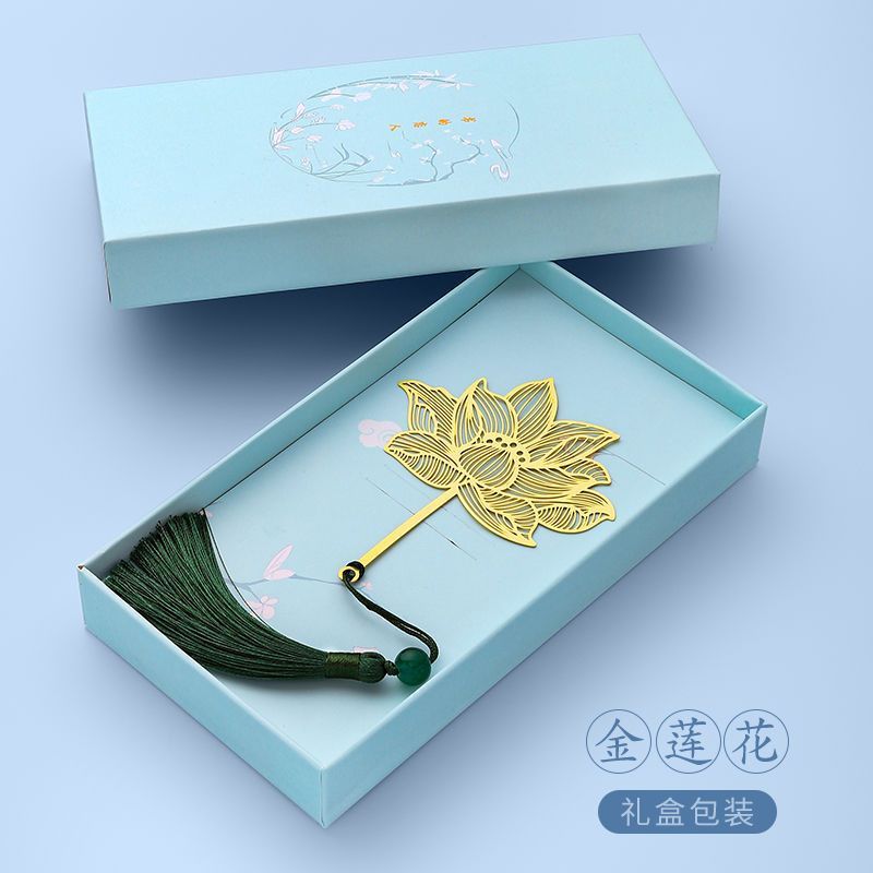 金属书签古典中国风黄铜团扇金莲花创意学生用文艺毕业礼物送老师|undefined