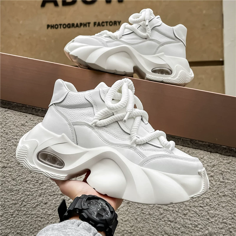 Обувь папы с толстой подошвой для мужчин осенью и зимой новый рост 10CM Обувь дикая повседневная спортивная маленькая белая обувь для мужчин