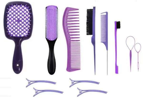 As shown in the picture, purple with hollow comb