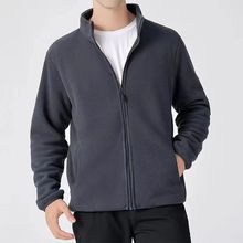加绒加厚保暖外套男士摇粒绒卫衣秋冬抓绒休闲运动夹克防风大白绒