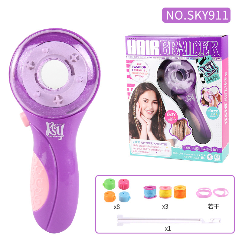 Amazon nuevas niñas magia Dispositivo de trenzado de pelo eléctrico Play House trenzas de pelo DIY juguetes de maquillaje