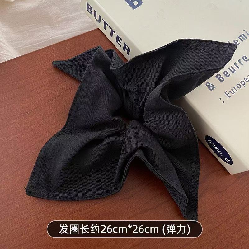 5679 스퀘어 스카프 - 소프트 데님 블랙