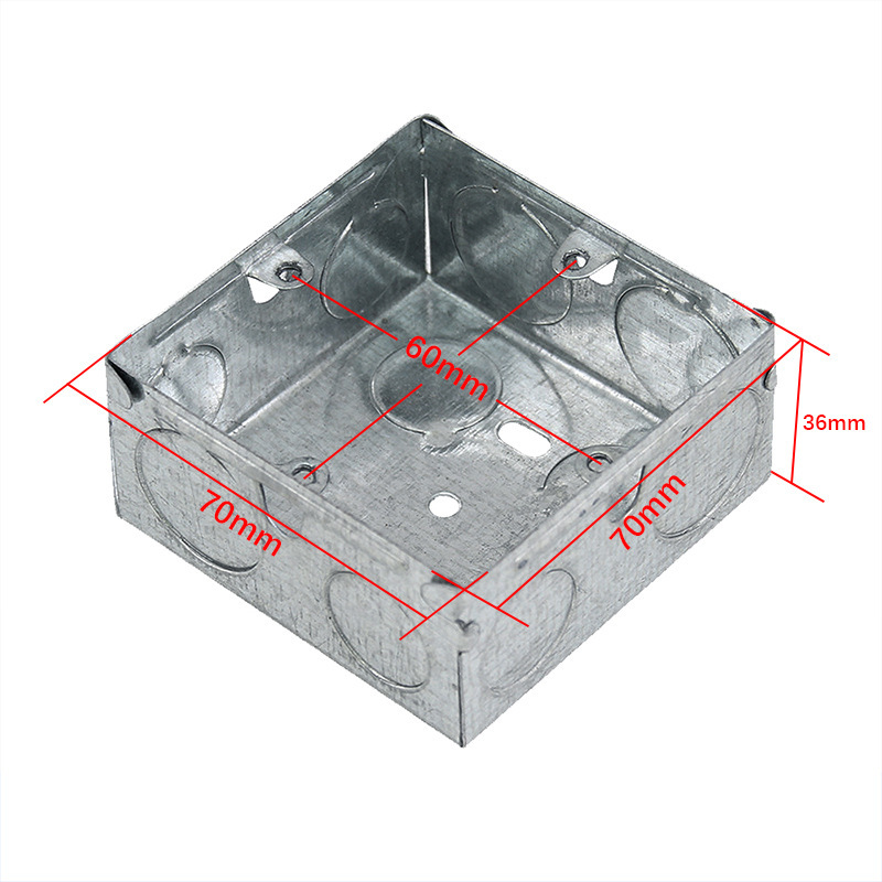 Caja de conexiones de chapa galvanizada tipo 86 Caja de conexiones de cables Caja de conexiones de cables Estándar británico Caja oculta Línea de estampado 146 Accesorios para cajas de acero inoxidable
