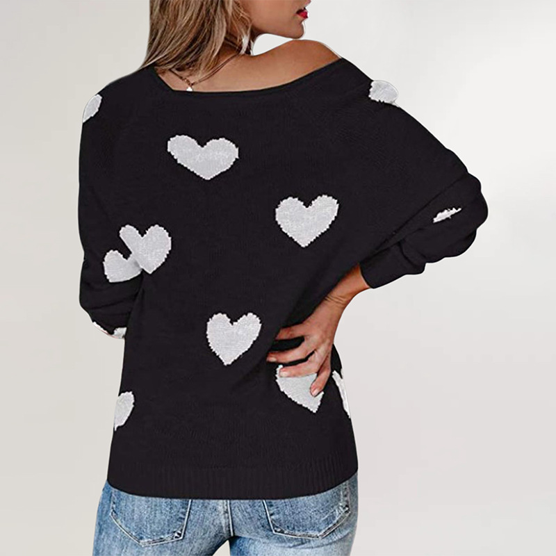 Suéter de punto con cuello en V, estilo europeo y americano, holgado, con temática de amor, para el Día de San Valentín, novedad de otoño e invierno 2026, para mujer, disponible en Amazon.