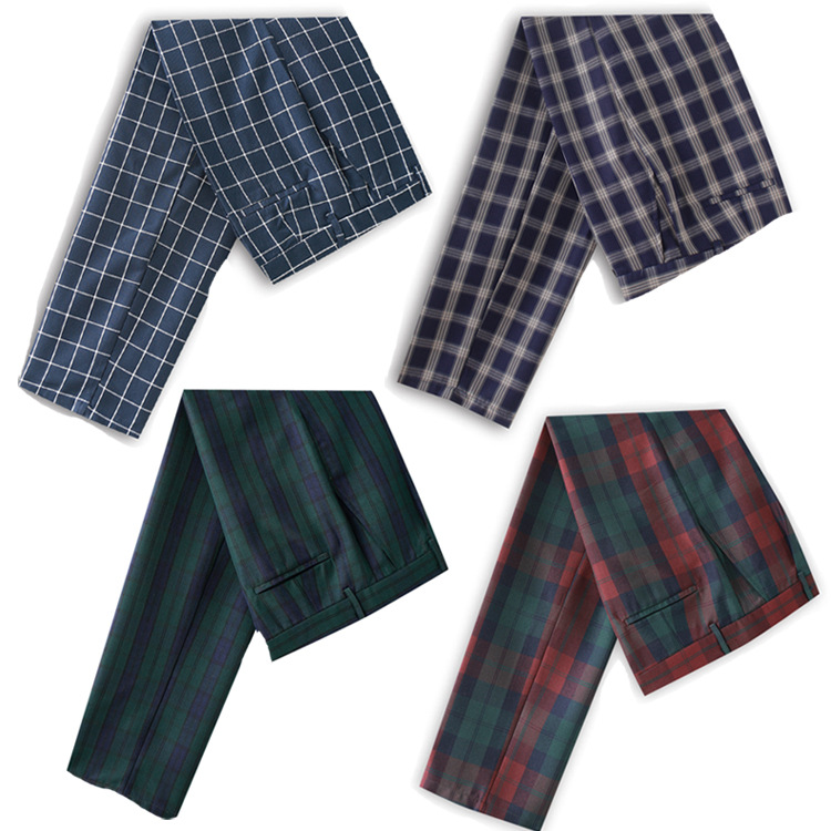 Pantalones a cuadros DK pantalones de UNIFORME DE CLASE DE ESTILO preppy británico pantalones de estudiante pantalones de hombre Pantalones uniformes moda casual japonesa