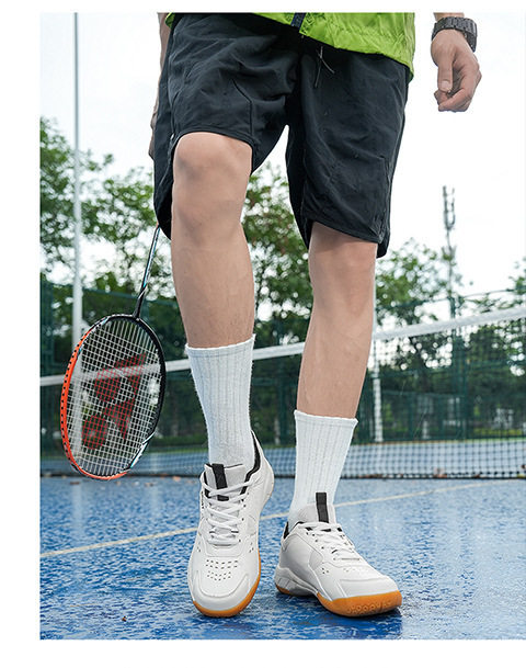 Giày cầu lông unisex cổ thấp, đế bằng chống trượt, thoáng khí giảm chấn, chuyên tập luyện — 9088 Trắng Nguyệt Hoàng, 9088 trắng đen chi tiết 13