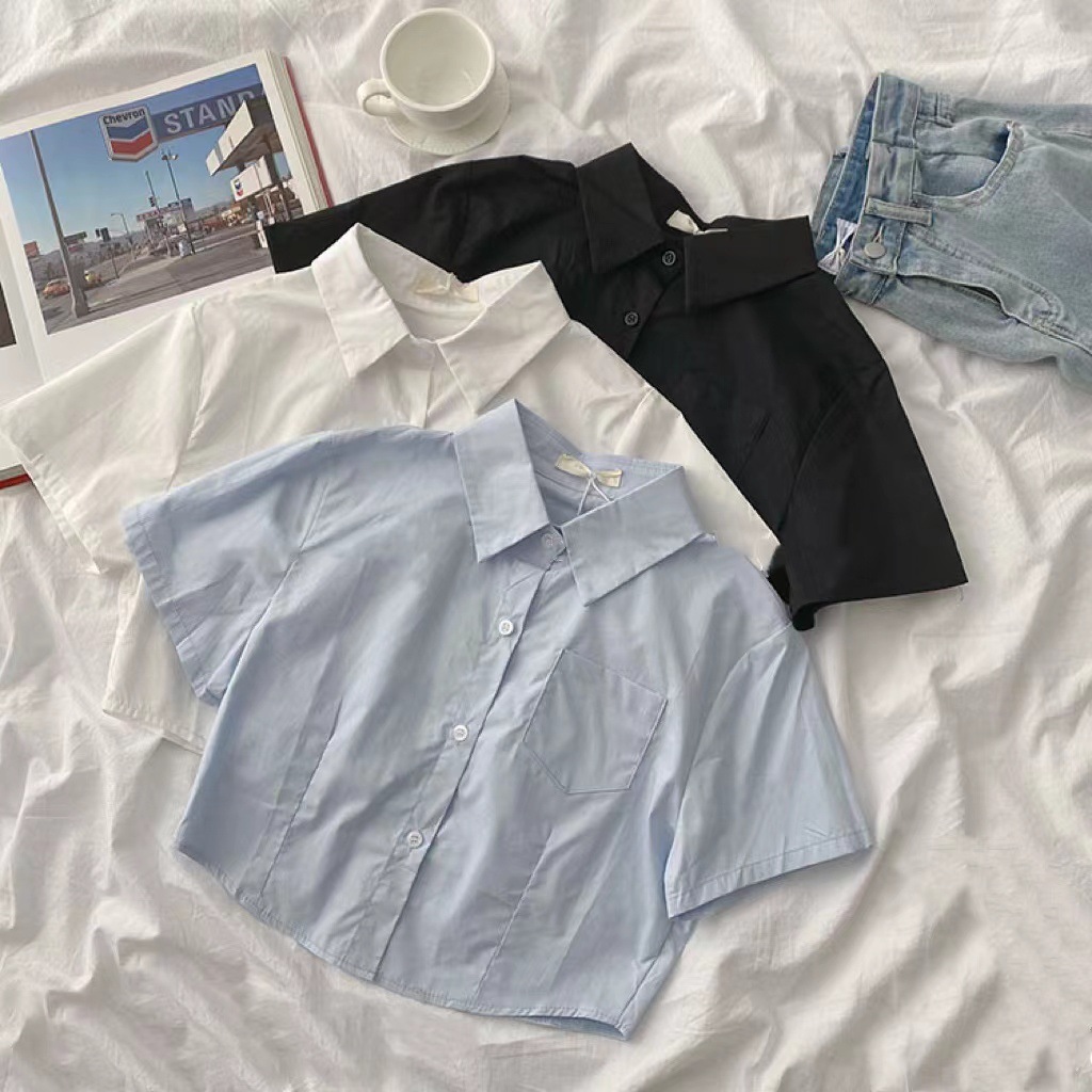 Camisa para niños verano nuevo estilo coreano color sólido estilo universitario simple color sólido todo partido medio y grande camisa de manga corta para niños moda