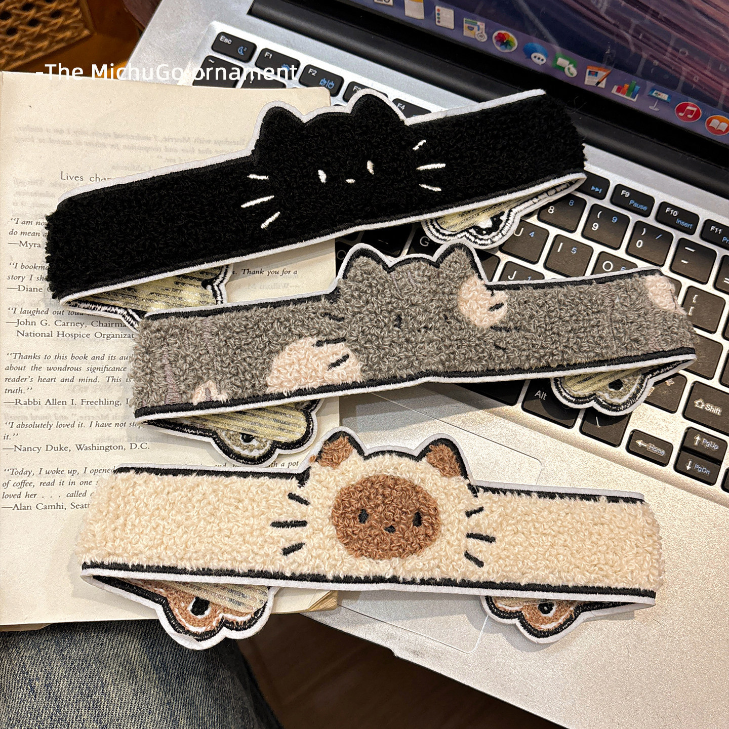 Cute Cow Cat Long Magic Hair Sticker for Women, Korean Style Plush Hair Sticker, Japanese Style Seamless Bangs Sticker, Versatile Hair Accessory