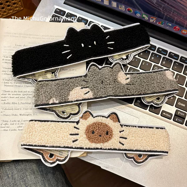 Cute Cow Cat Long Magic Hair Sticker for Women, Korean Style Plush Hair Sticker, Japanese Style Seamless Bangs Sticker, Versatile Hair Accessory