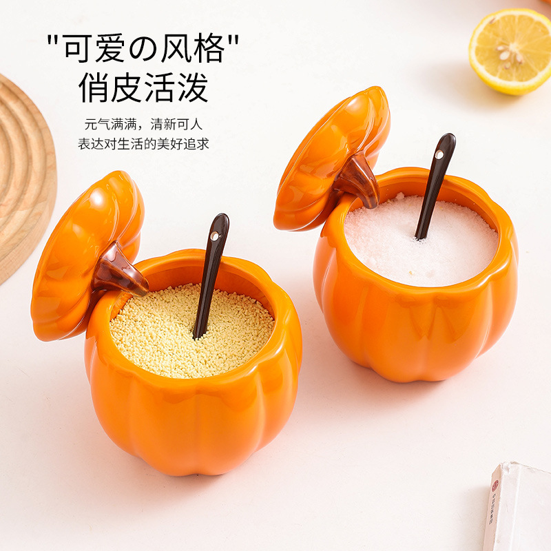 Ceramic Steamer Bowl for Home Use, Soup Pot with Lid, Steaming Eggs, Cute Pumpkin Shaped Condiment Pot, Kitchen Side Dishes Container