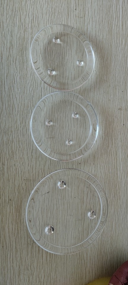 创意水晶玻璃小碟盘 居家装饰玻璃底托盘 食品陈裂小碟|ru