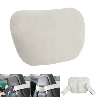 Headrest krypton double strap sports seat headrest - rice-white-neck-pillow