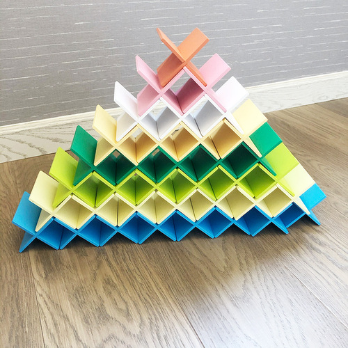 Early education educational creative colorful cross snap building blocks indoor construction versatile puzzle stack tower building blocks Jenga