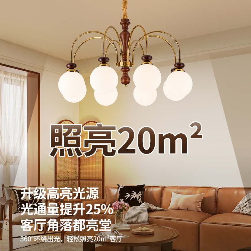 Grand View Garden Chandelier Francés dormitorio sala de estar luz principal nueva china americana simple estudio estilo medieval lámpara de comedor L535