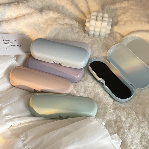 ins cream simple frame glasses case portable small fresh student myopia glasses case sunglasses kj211